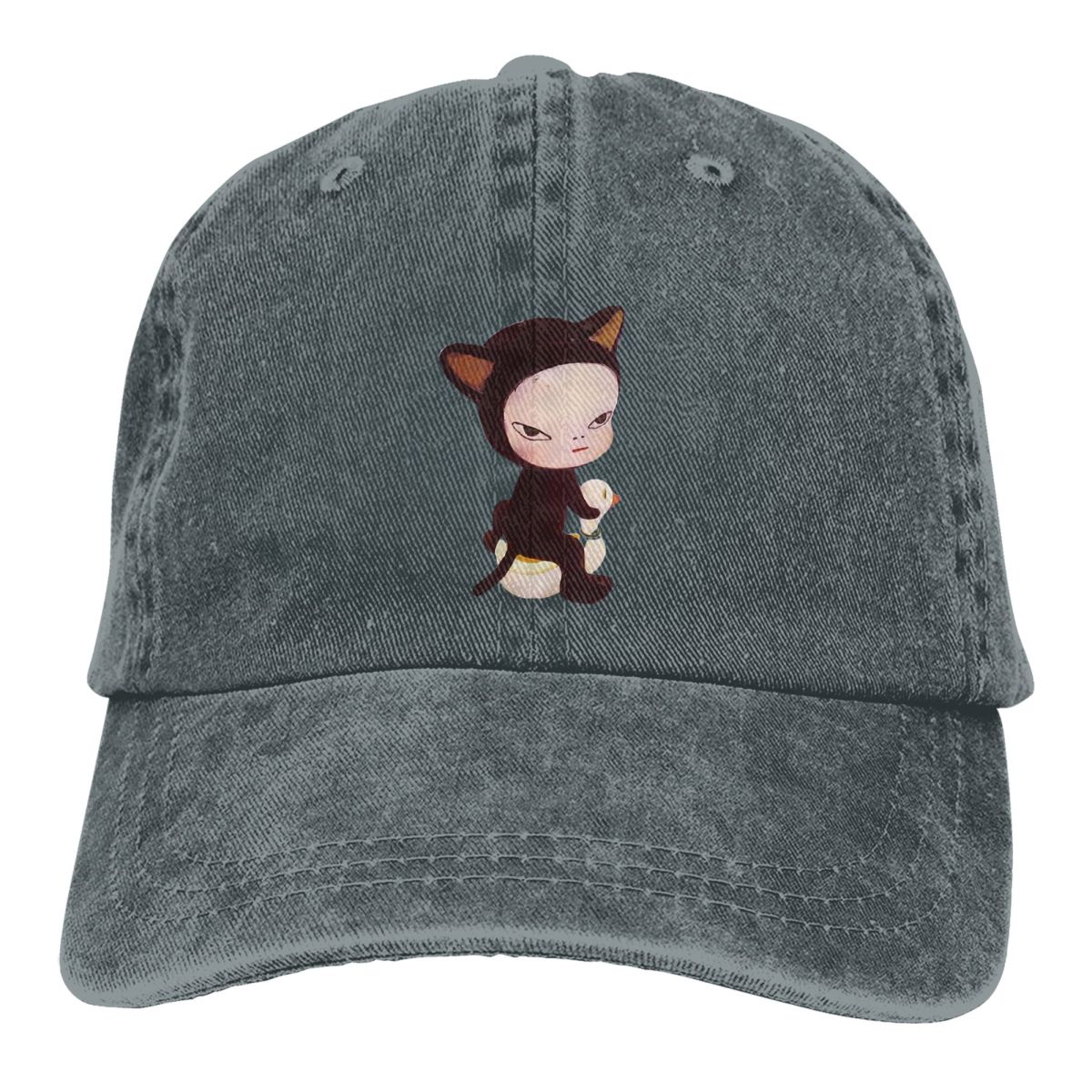 Golf Cap Dad - หมวกเบสบอลของผู้ชายฟอกสีหมวกสแนปแบคน่ารักหมวกพ่อ yoshitomo Nara หมวกตีกอล์ฟ