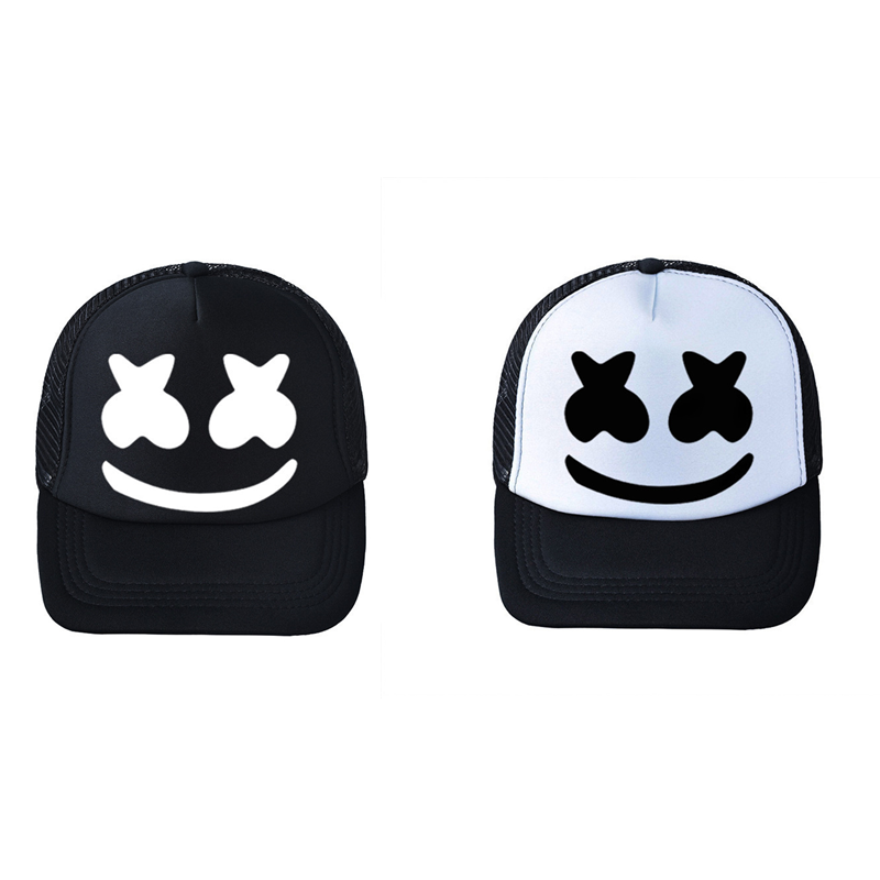 Trucker Cap Mesh - DJ Hip Pop หมวก Marshmello คอสเพลย์เบสบอลหมวกบังแดดปรับตาข่ายหมวก