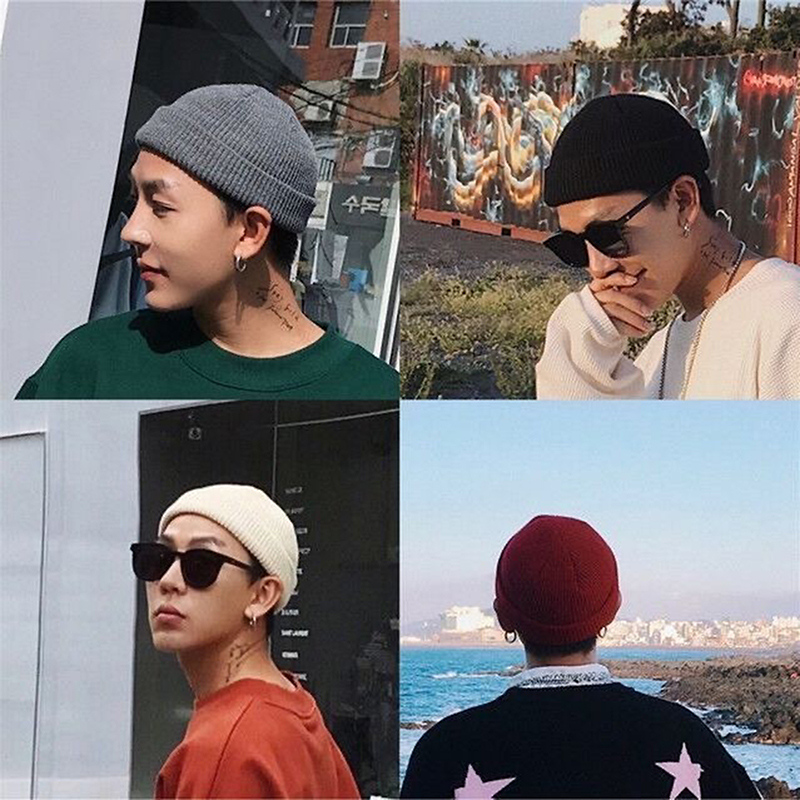 Beanie Cuffed Knit - หมวกบีนนี่ไหมพรมอุ่นสำหรับฤดูหนาว 1 ชิ้น แบบยูนิเซ็กซ์ หมวกชาวประมงสำหรับผู้ชาย หมวกถักแบบสั้น