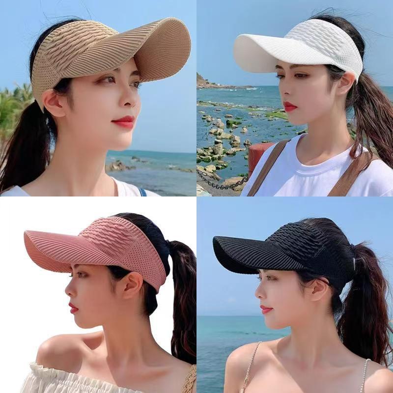 Visor Sun Hat - หมวกกันแดดสำหรับผู้หญิง 1 ชิ้น ป้องกันรังสียูวี ระบายอากาศได้ดี ปรับขนาดได้