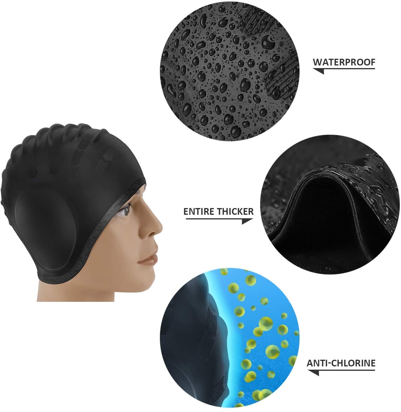 ผู้ใหญ่หมวกว่ายน้ําผู้ชายผู้หญ - Swim Hat Silicone บทวิจารณ์และราคา