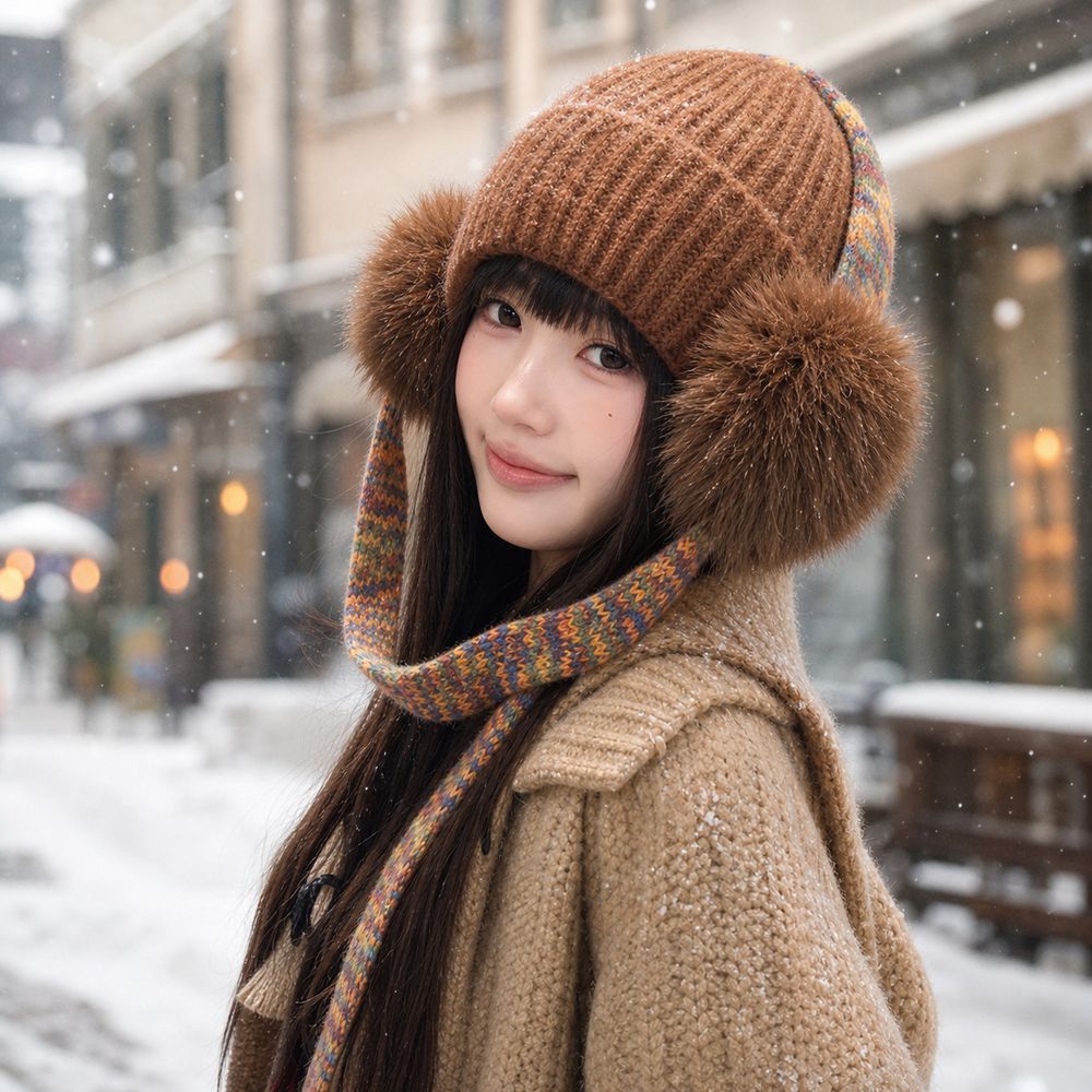 หมวกไหมพรมแบบมีที่ปิดหู สไตล์เ - Beanie Cuffed Knit บทวิจารณ์และราคา