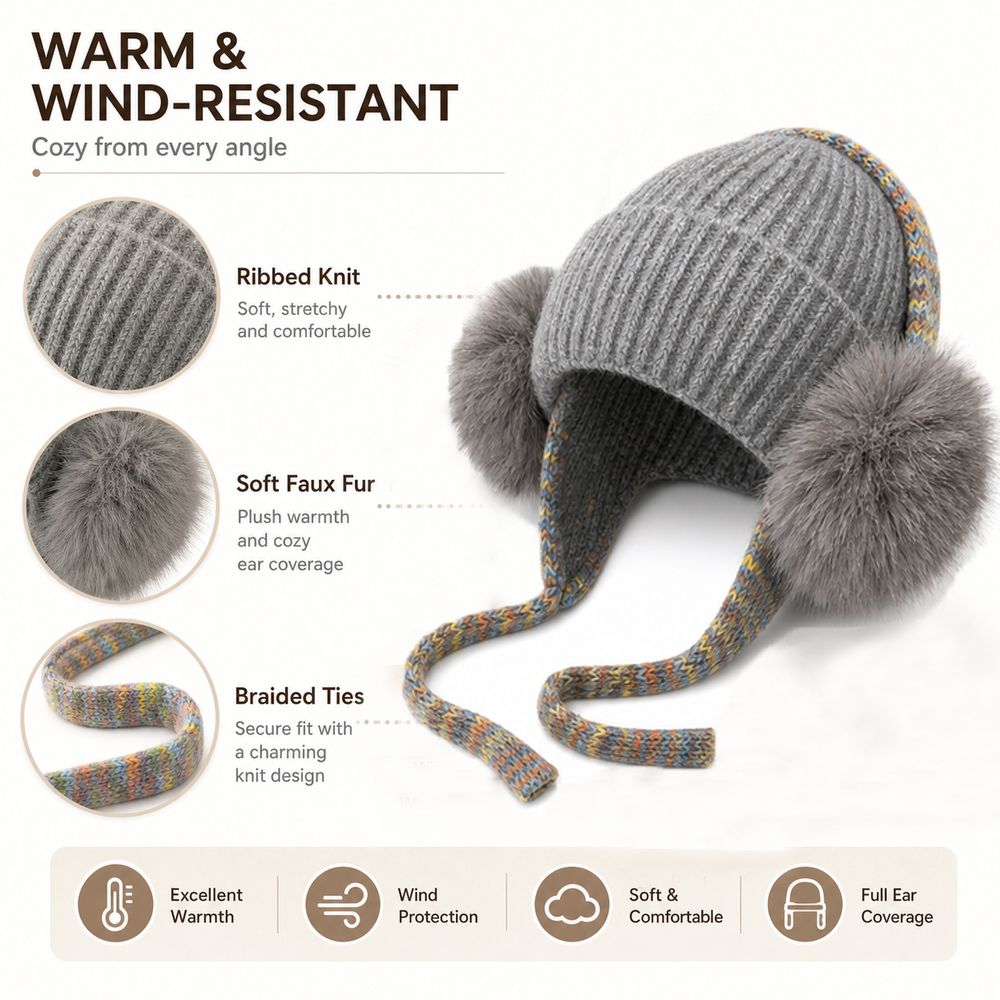 หมวกไหมพรมแบบมีที่ปิดหู สไตล์เ - Beanie Cuffed Knit บทวิจารณ์และราคา