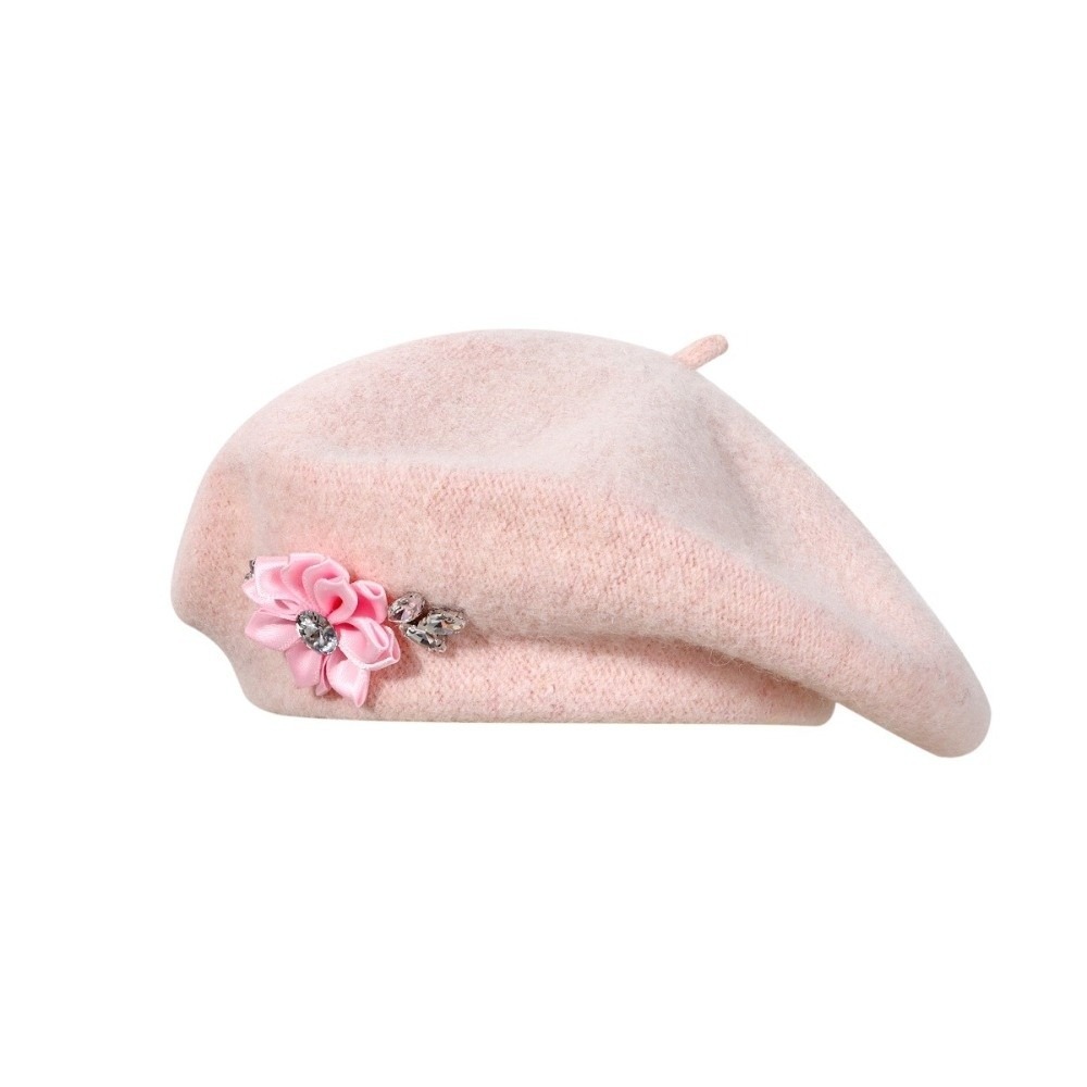 หมวกเบเร่ต์ขนสัตว์สีพื้นหวานๆ  - Beret French Wool บทวิจารณ์และราคา