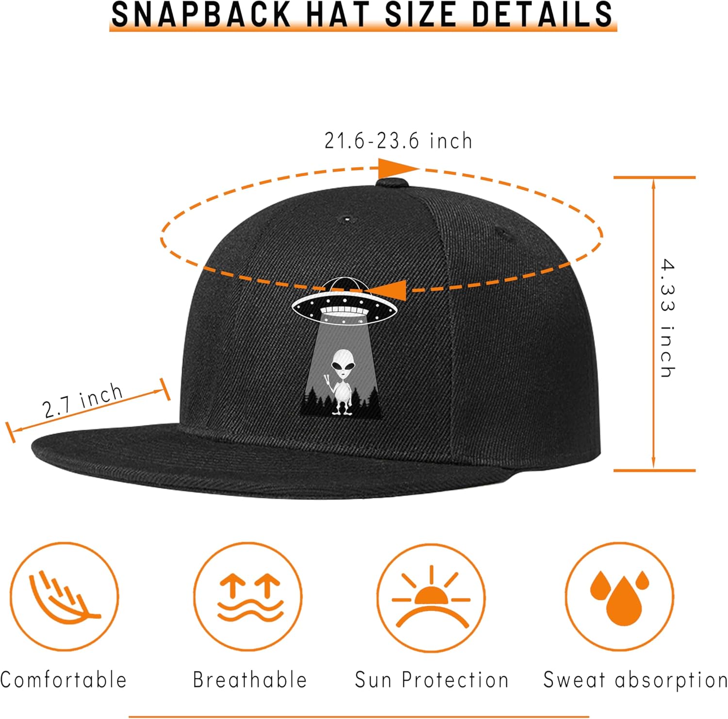 หมวกสแนปแบ็คยูเอฟโอเอเลี่ยนสำห - Snapback Hat Flat บทวิจารณ์และราคา