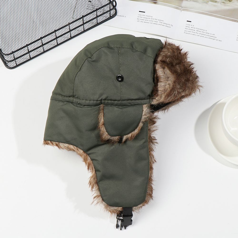 หมวกไหมพรมสำหรับผู้ชายและผู้หญ - Winter Trapper Hat บทวิจารณ์และราคา