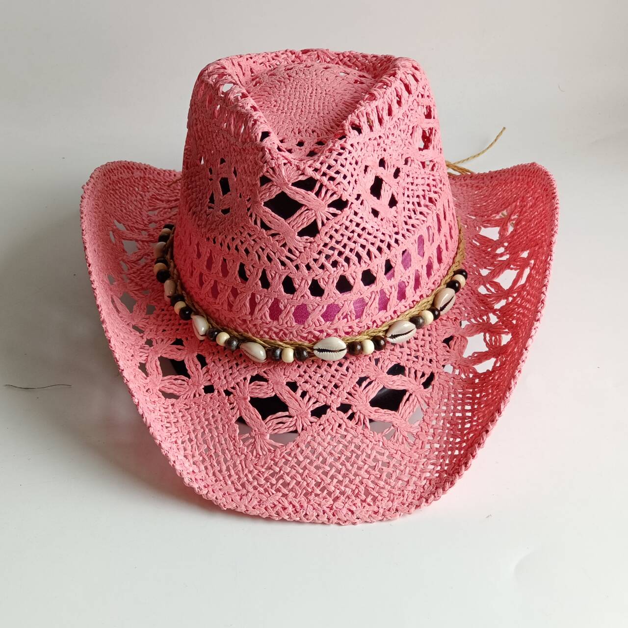 หมวกคาวบอยสีชมพู หมวกฟางคาวบอย - Cowboy Hat Straw บทวิจารณ์และราคา