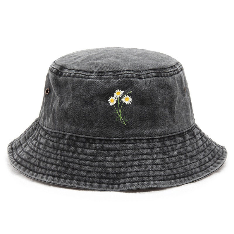 หมวกบักเก็ตผ้าฝ้ายลายดอกไม้สไต - Bucket Hat Cotton บทวิจารณ์และราคา