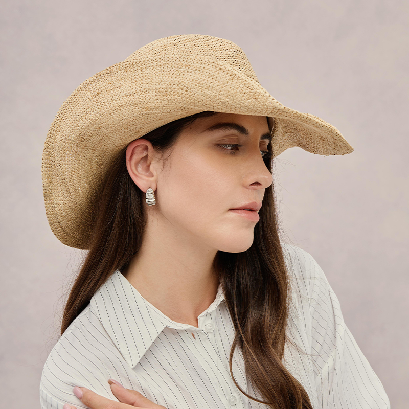 หมวกฟางราฟเฟียพรีเมียม หมวกคาว - Cowboy Hat Straw บทวิจารณ์และราคา